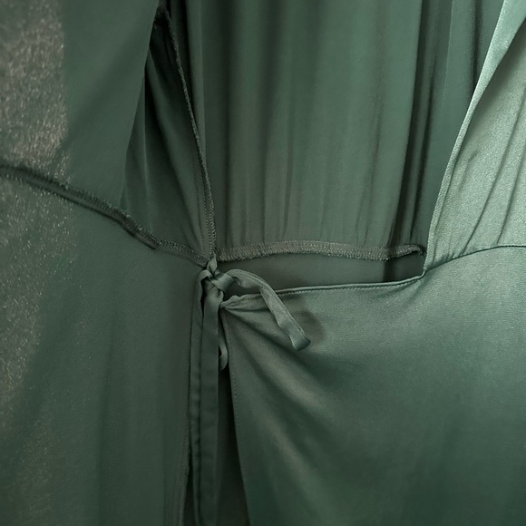 ZARA Limited Edition Green Long Sleeves Maxi Wrap Around Medium Cocktail Dress - Picture 5 of 13